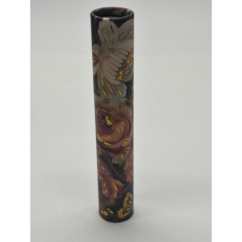 By Valenti Floral Botanical Pen Storage Tube Black Gold Write Beautifully BV